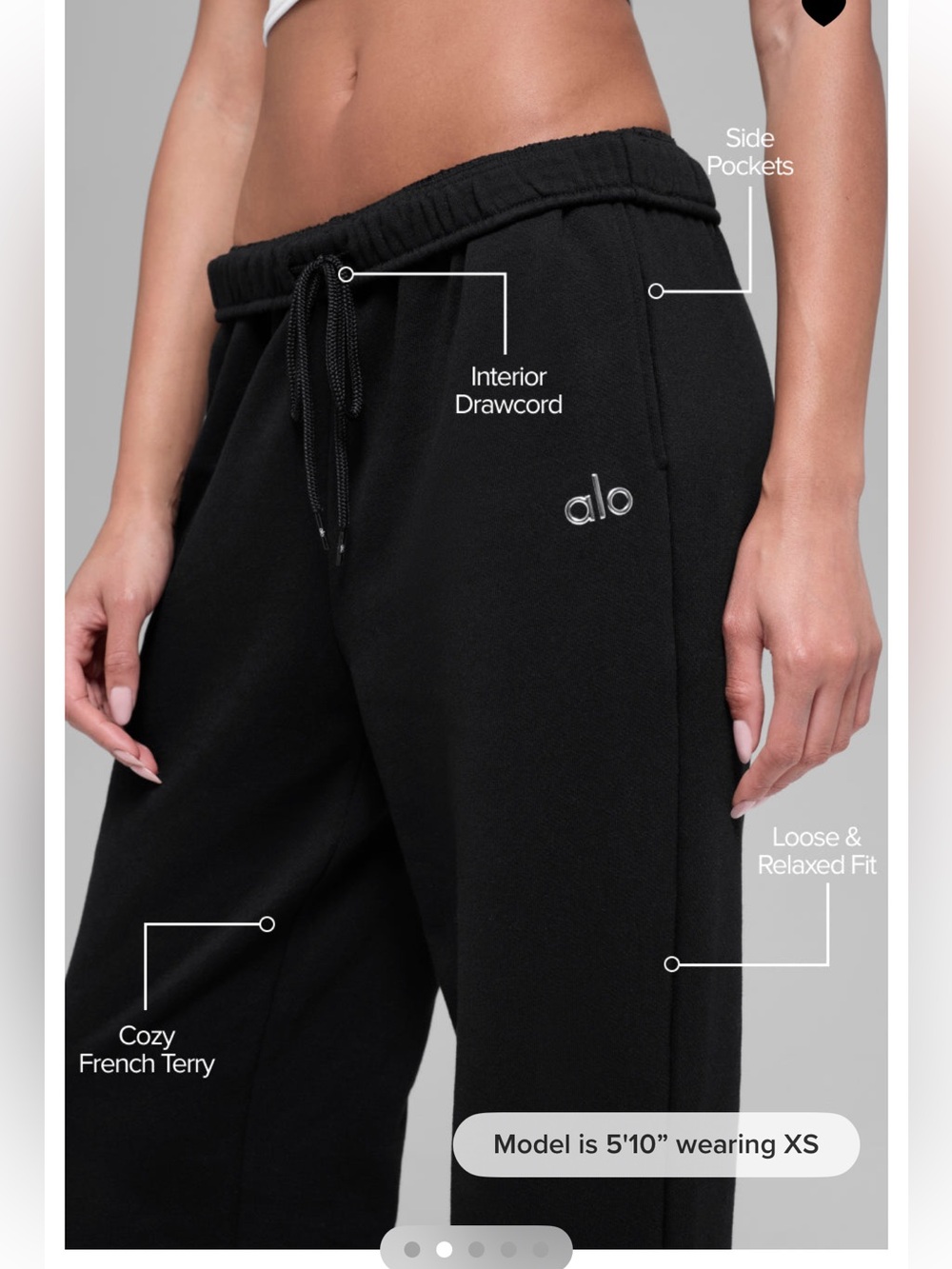 Alo Yoga Accolade Jogger Sweatpant - Black- XS - Picture 2 of 11